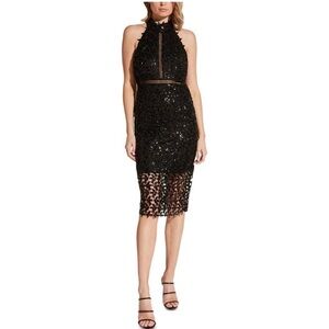 NWT BARDOT LACE SEQUINED COCKTAIL DRESS